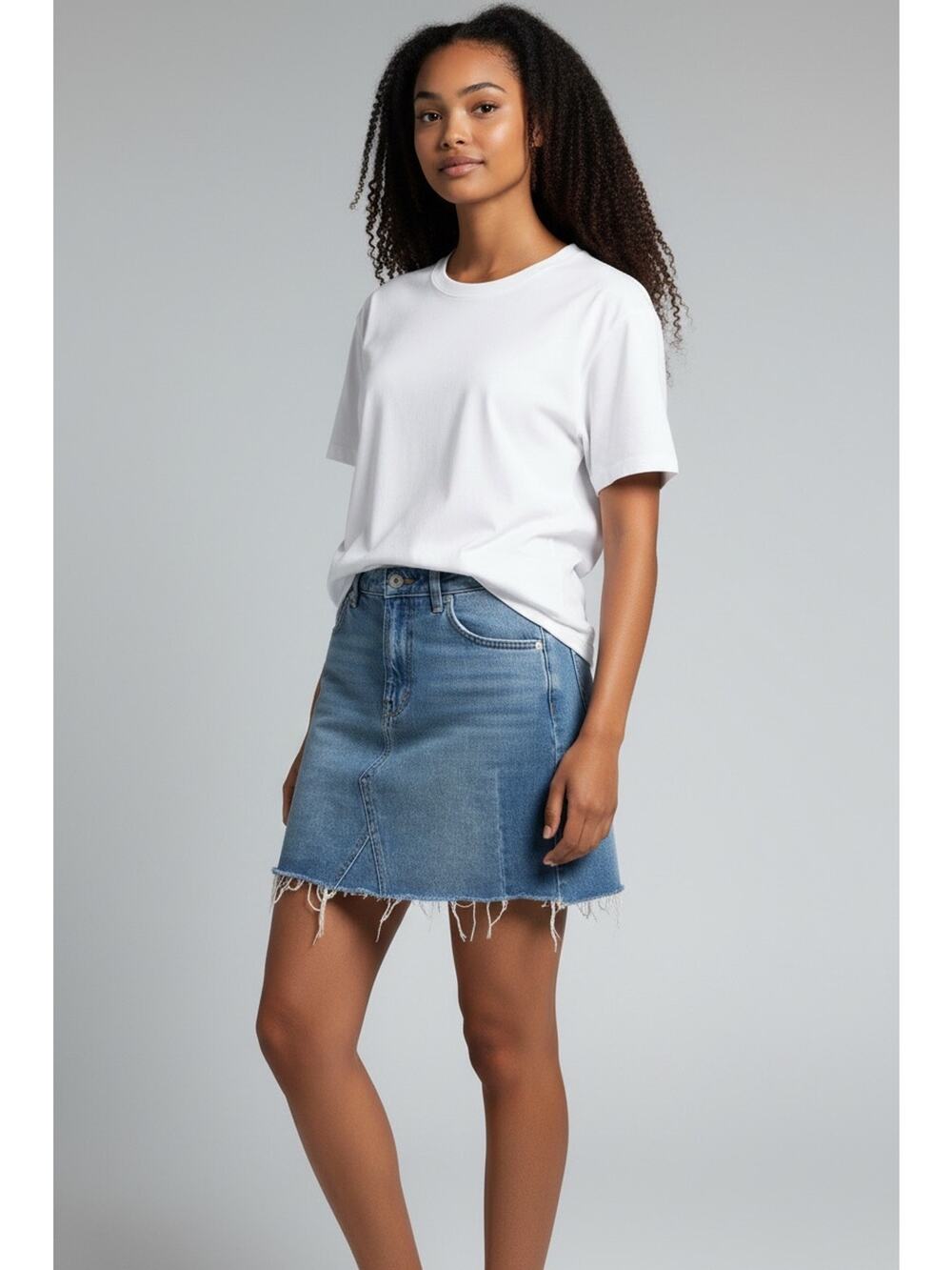 Altar'd State Denim Frayed Skirt, Women's XS, Distressed, Festival, Country